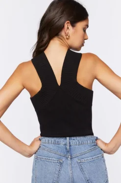 Sweater-Knit Sleeveless Bodysuit