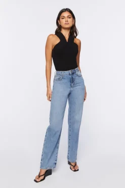 Sweater-Knit Sleeveless Bodysuit