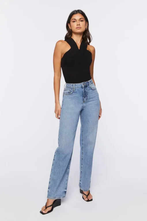 Sweater-Knit Sleeveless Bodysuit