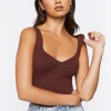 Sweater-Knit Tank Bodysuit