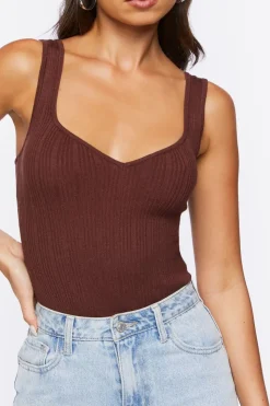 Sweater-Knit Tank Bodysuit