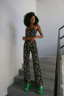 Sweater-Knit Tube Top & Pants Set