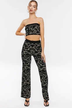 Sweater-Knit Tube Top & Pants Set