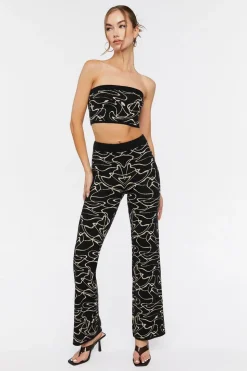 Sweater-Knit Tube Top & Pants Set
