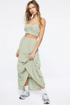 Sweetheart Cropped Cami & Maxi Skirt Set