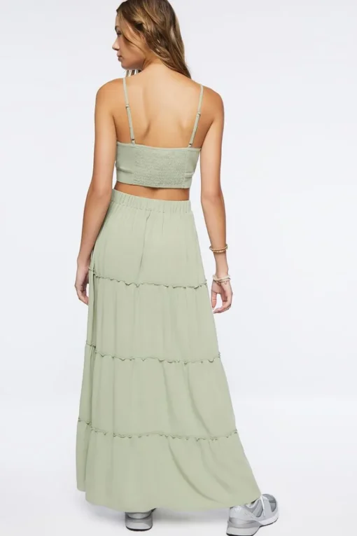 Sweetheart Cropped Cami & Maxi Skirt Set