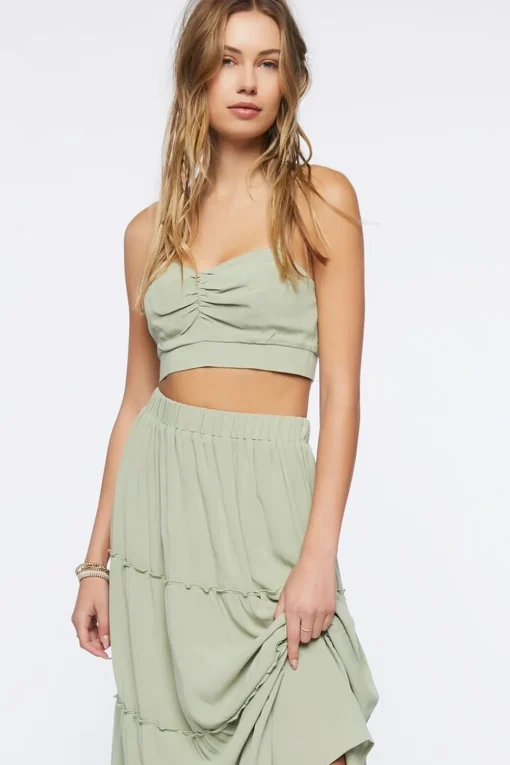 Sweetheart Cropped Cami & Maxi Skirt Set