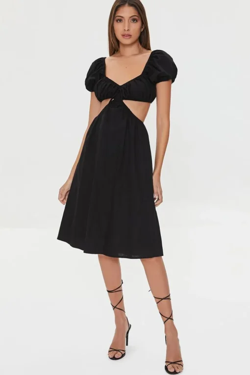 Sweetheart Cutout Midi Dress