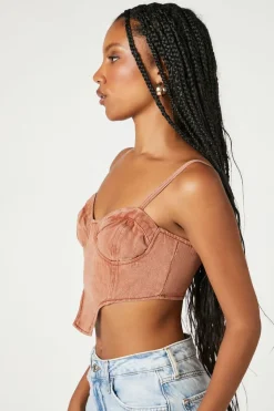Sweetheart Denim Corset Crop Top