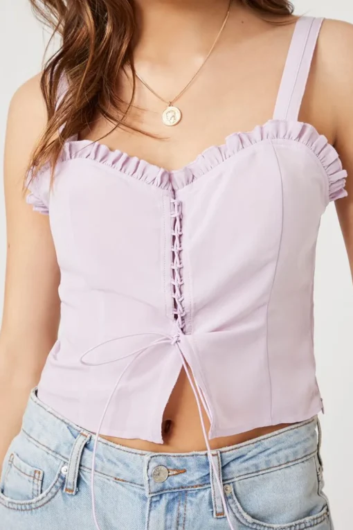Sweetheart Lace-Up Crop Top