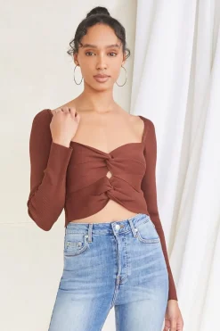 Sweetheart Sweater-Knit Top