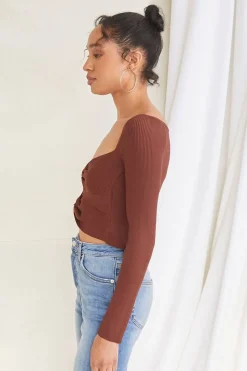 Sweetheart Sweater-Knit Top
