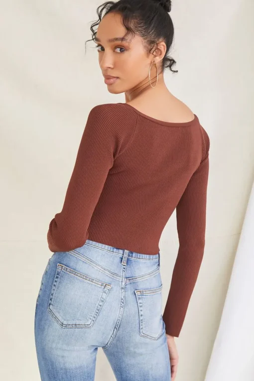 Sweetheart Sweater-Knit Top