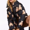 Teddy Bear Print Puffer Jacket