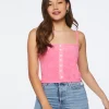 Terry Cloth Heart-Button Cami