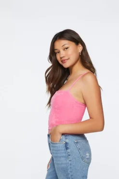 Terry Cloth Heart-Button Cami