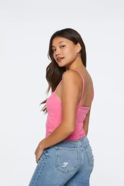 Terry Cloth Heart-Button Cami