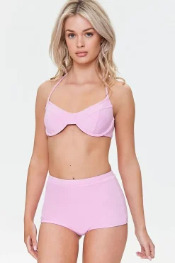 Terry Cloth High-Rise Bikini Bottoms