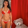 Terry Cloth Triangle Halter Bikini Top