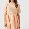 Textured Babydoll Mini Dress
