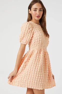 Textured Babydoll Mini Dress