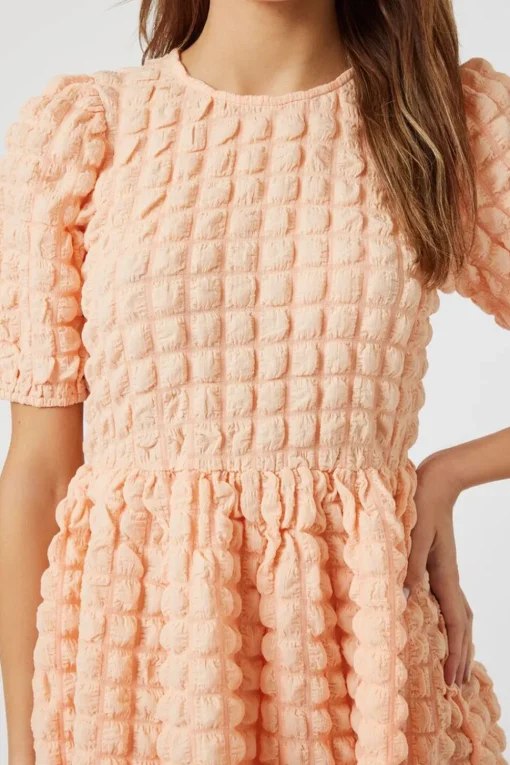 Textured Babydoll Mini Dress