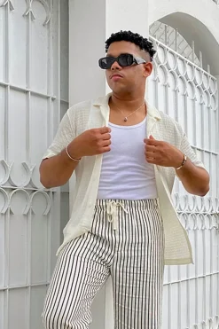 Textured Button-Up Shirt
