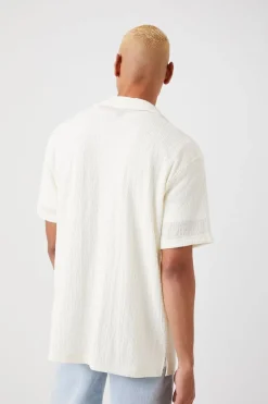 Textured Button-Up Shirt