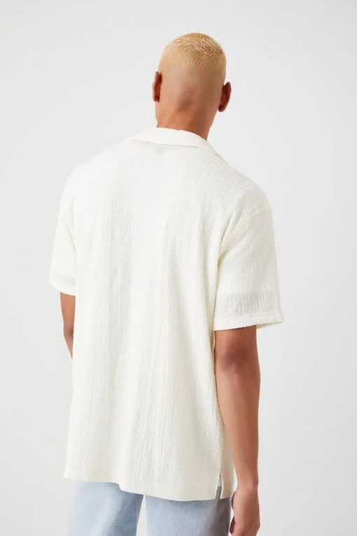 Textured Button-Up Shirt
