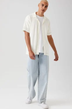 Textured Button-Up Shirt