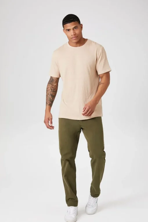 Textured Crew Neck Tee