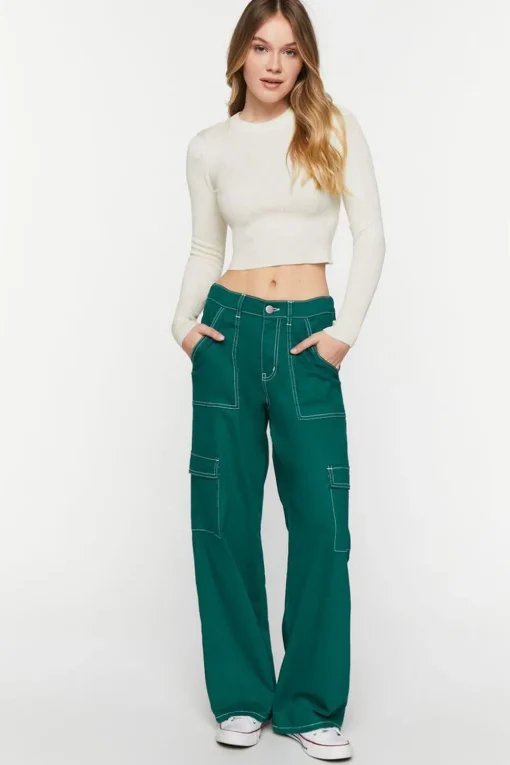 Textured Cropped Sweater