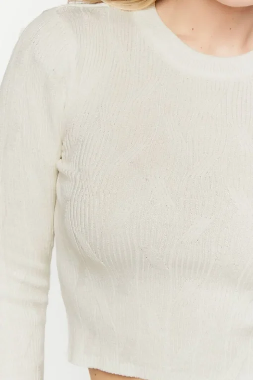 Textured Cropped Sweater