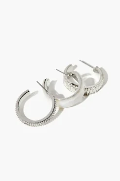 Textured Hoop Earring Set