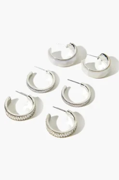 Textured Hoop Earring Set