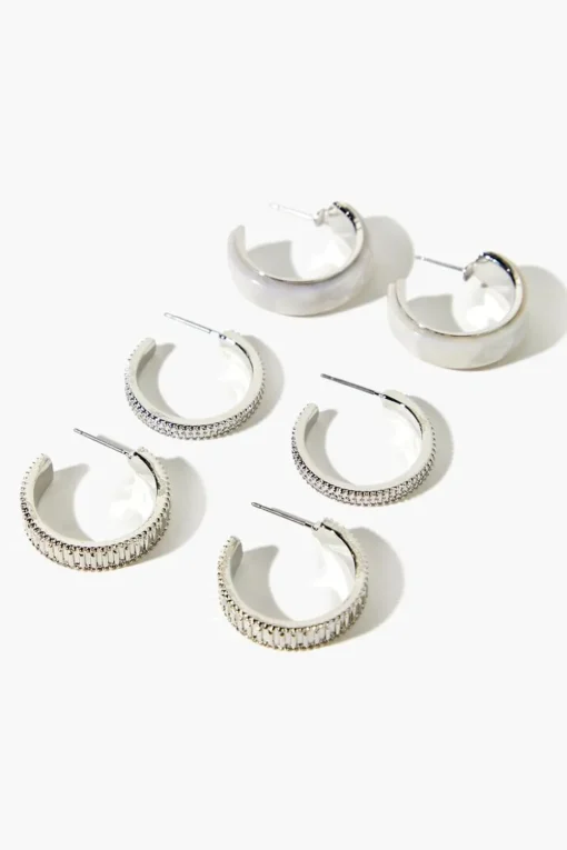 Textured Hoop Earring Set