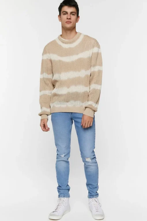 Tie-Dye Striped Sweater