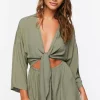 Tie-Front Cutout Romper