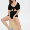 Tie-Front Cutout Romper