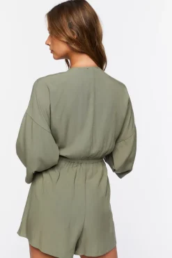 Tie-Front Cutout Romper