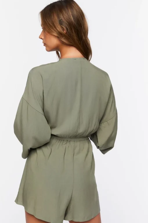 Tie-Front Cutout Romper