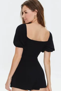 Tie-Front Cutout Romper