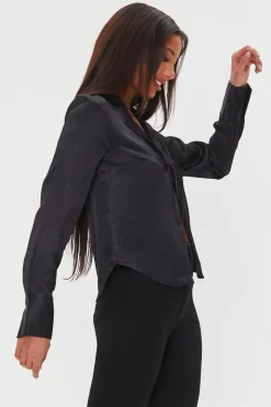 Tie-Front Satin Top