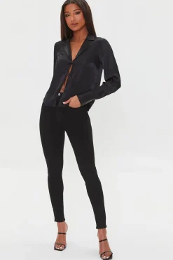 Tie-Front Satin Top