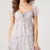 Tiered Floral Print Mini Dress
