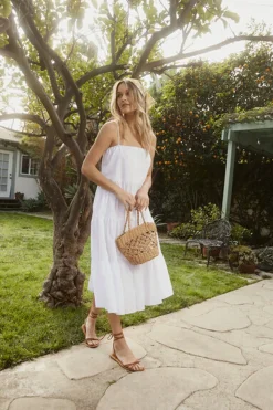 Tiered Flounce Midi Cami Dress