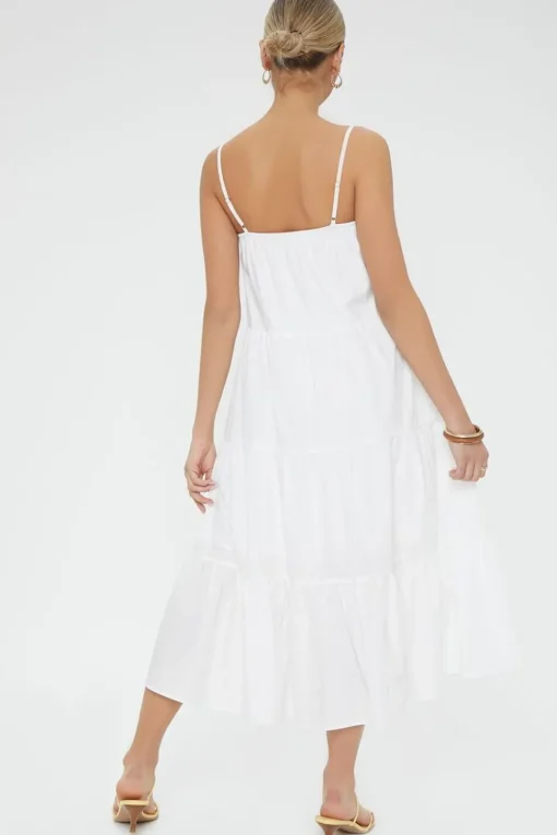 Tiered Flounce Midi Cami Dress