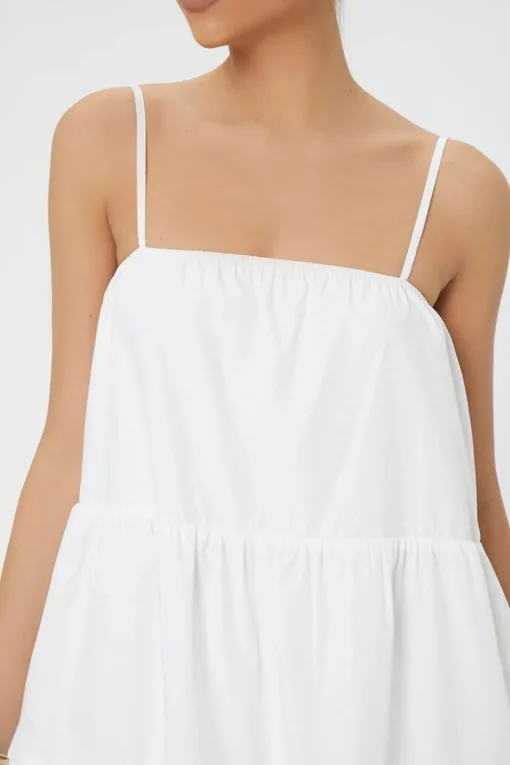 Tiered Flounce Midi Cami Dress