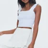 Tiered Flounce Mini Skirt
