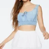 Tiered Lace-Trim Mini Skirt